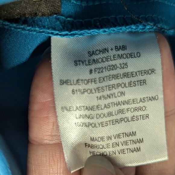 Rtr Sachin & Babi Bacall Gown sz14 eggshell blue off shoulder long dress solid - Picture 5 of 10